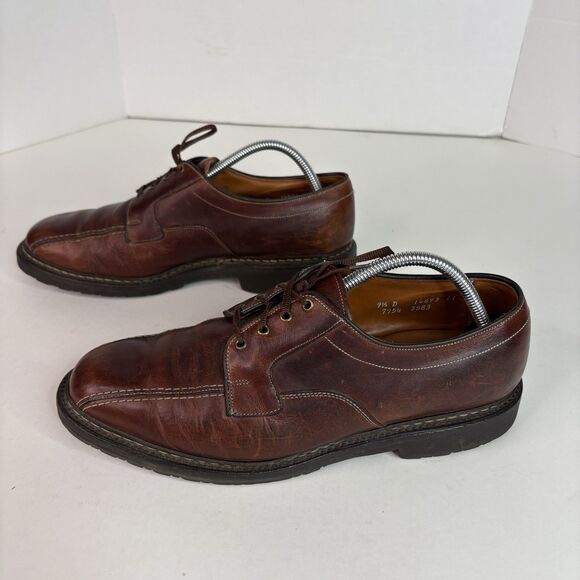 Allen Edmonds Mapleton Brown Leather Bicycle Toe Derby Dress Shoes Mens Sz 9.5 D